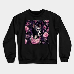 Basenji And Roses Crewneck Sweatshirt